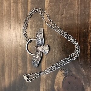 925 Sterling Silver Eagle Bird Necklace Pendant